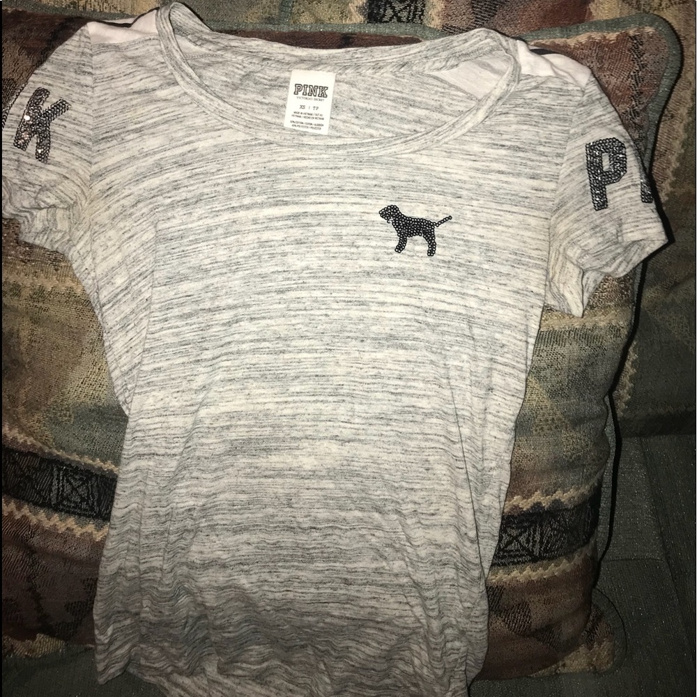 pink and grey shirt